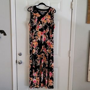 Chico's Floral Maxi Dress Sz 3 (2-3X) Butterflies
